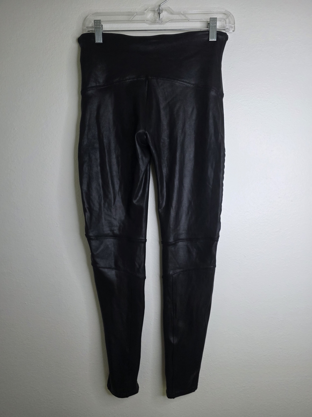 SPANX Faux Leather Moto Leggings XL Very Black Shaping Slimming EUC Whimsygoth
